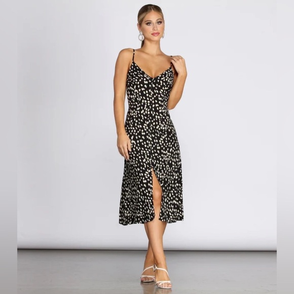 Everly Dresses & Skirts - AVERLY Spot On A-Line Midi Dress